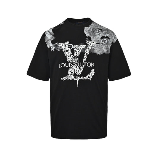 25ss Ink-dyed letter print short sleeves