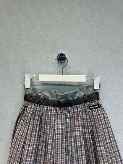 25 Spring and Summer New Plaid Pleated Skirt