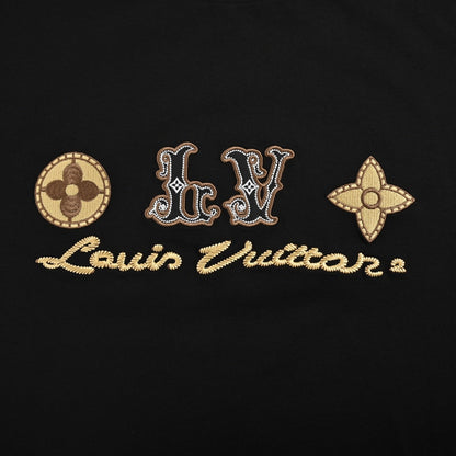 25ss Four-leaf clover letter logo printed short sleeves