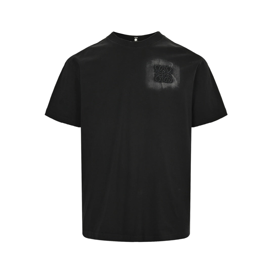 25SS Washed letter embroidered round neck short sleeves