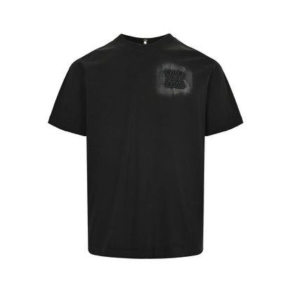 25SS Washed letter embroidered round neck short sleeves