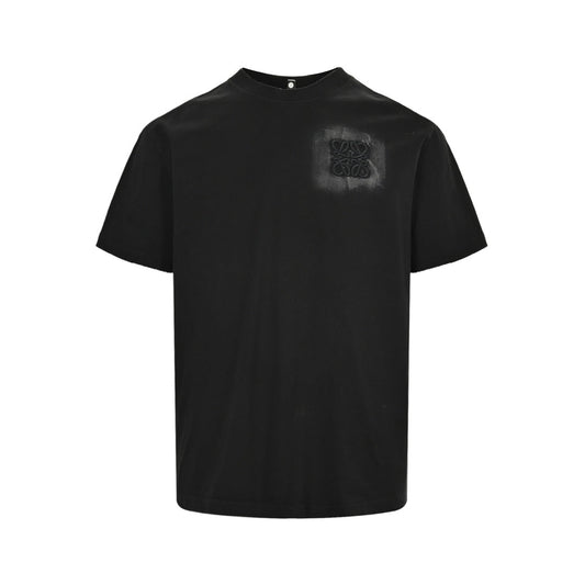 25SS Washed letter embroidered round neck short sleeves