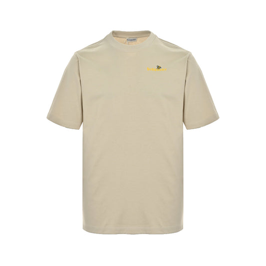 Cartoon bee flocked print short sleeves