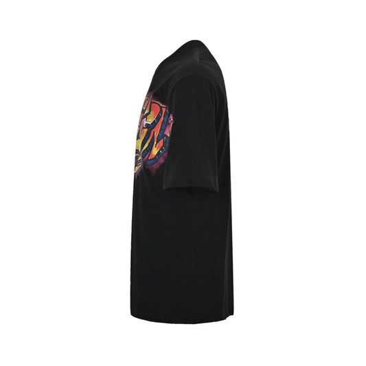 comic cartoon flame letter print short sleeves