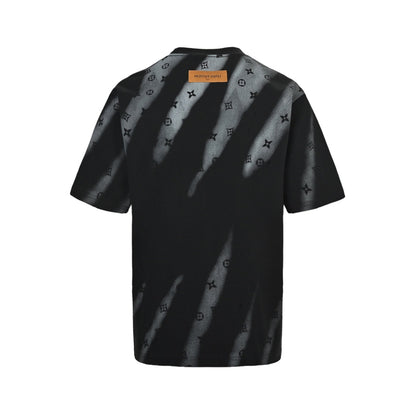 25ss Fully printed old flower splash ink rendering printed short sleeves