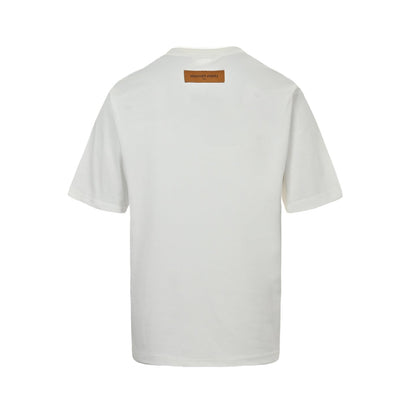 25ss Four-leaf clover letter logo printed short sleeves