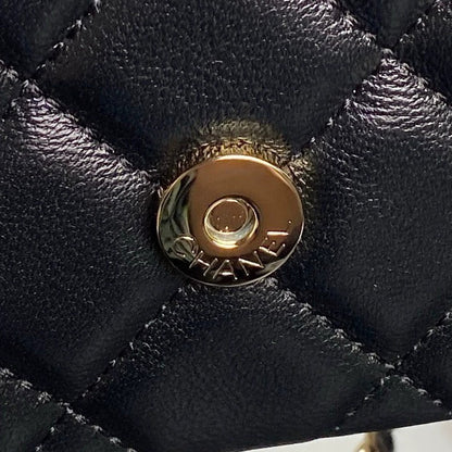 mini black lambskin chain bag