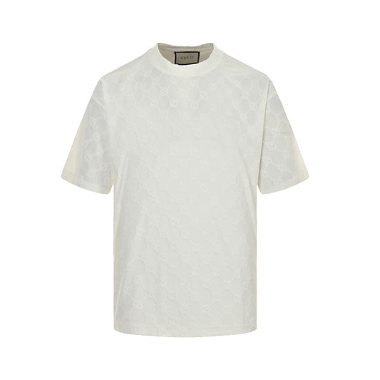 All-over double jacquard short sleeves