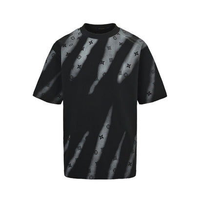 25ss Fully printed old flower splash ink rendering printed short sleeves