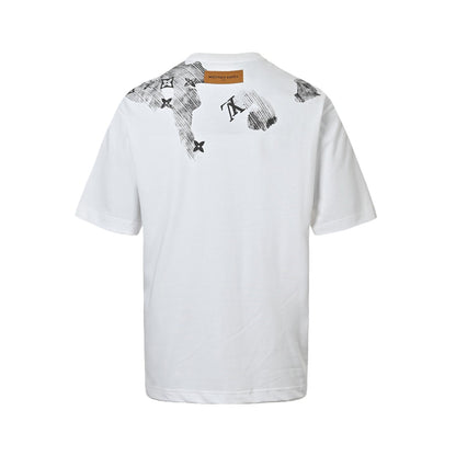 25ss Ink-dyed letter print short sleeves