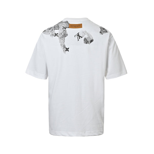 25ss Ink-dyed letter print short sleeves