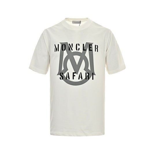 flocked letter logo printed short sleeves
