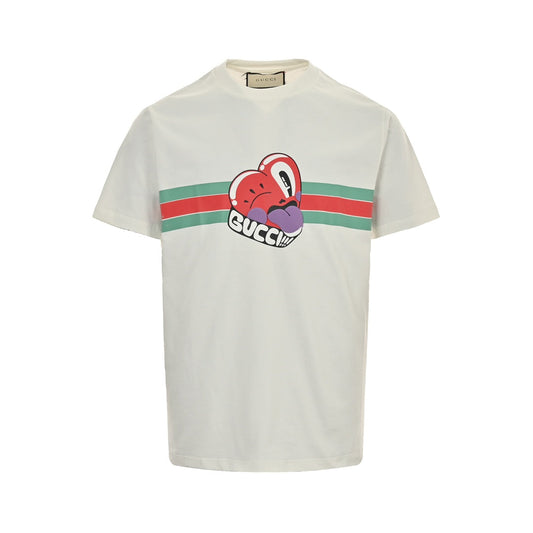 Love tongue foam printed short sleeves
