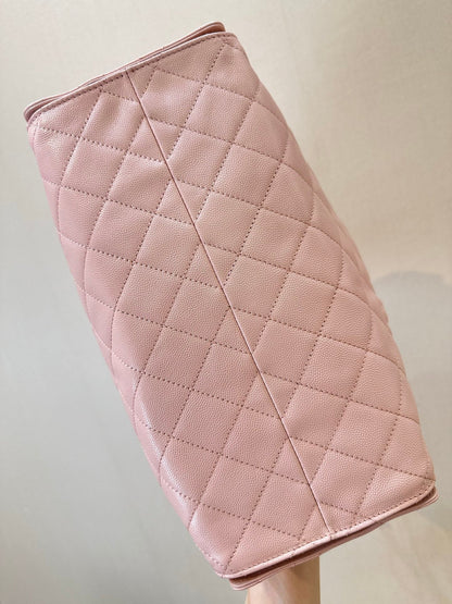 25C Hobo Bags 40cm Pink Grained Calfskin
