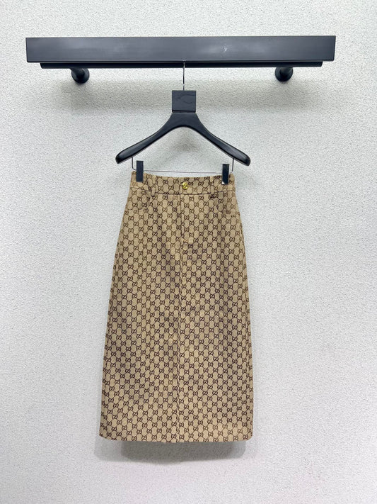 G 25 classic jacquard khaki skirt