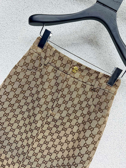 G 25 classic jacquard khaki skirt