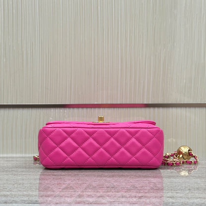 CF20 Golden Globe CLASSIC HANDBAG  Lambskin Rose Red