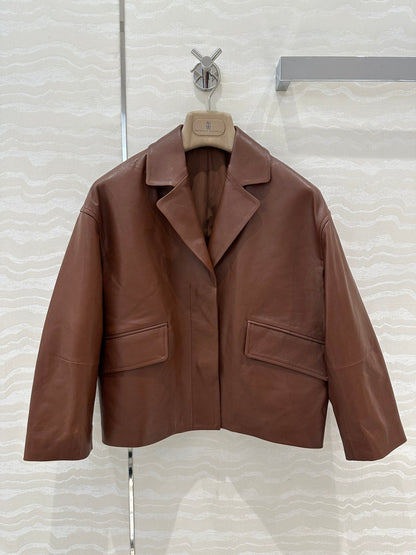 bru 24fw leather jacket