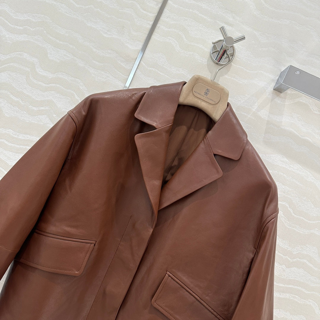 bru 24fw leather jacket
