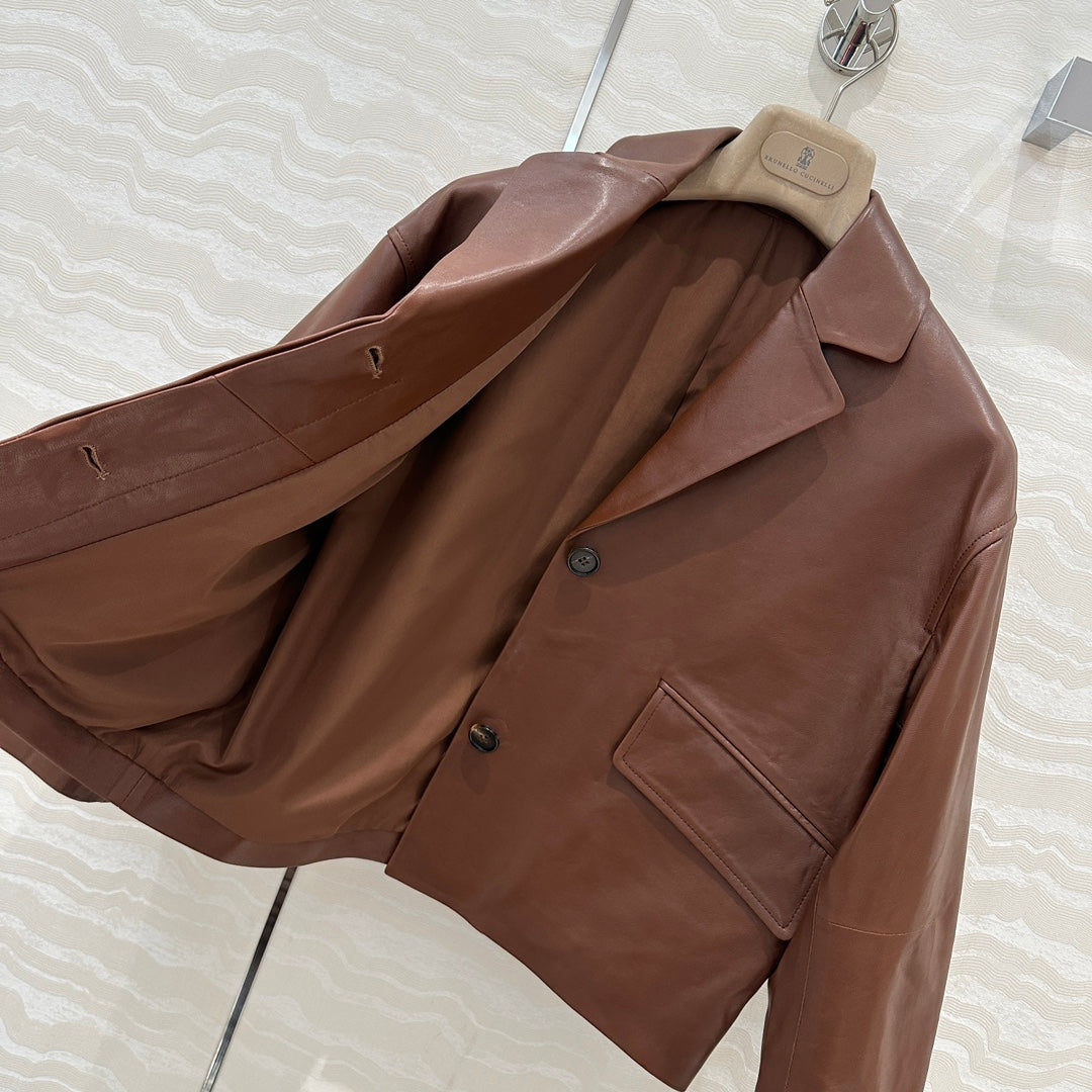 bru 24fw leather jacket
