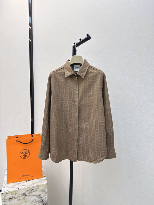 h 25ss jacquard buttons shirt