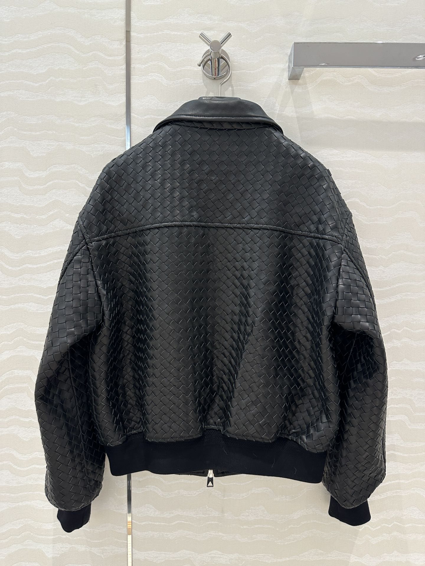 Bo 24fw woven leather jacket