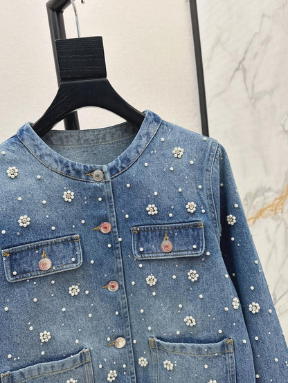ma 25ss beaded denim jacket