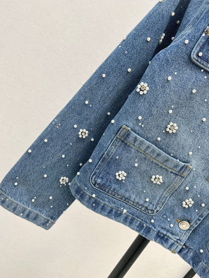 ma 25ss beaded denim jacket