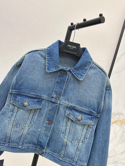 P 25ss crop denim jacket