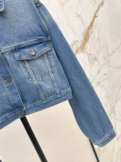 P 25ss crop denim jacket