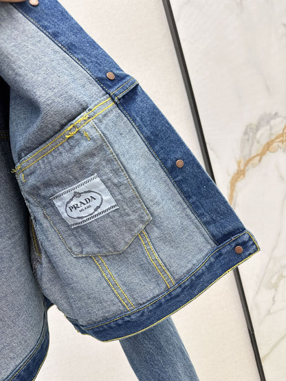 P 25ss crop denim jacket