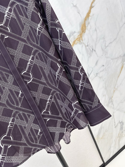 H 25ss Silk printed shirt