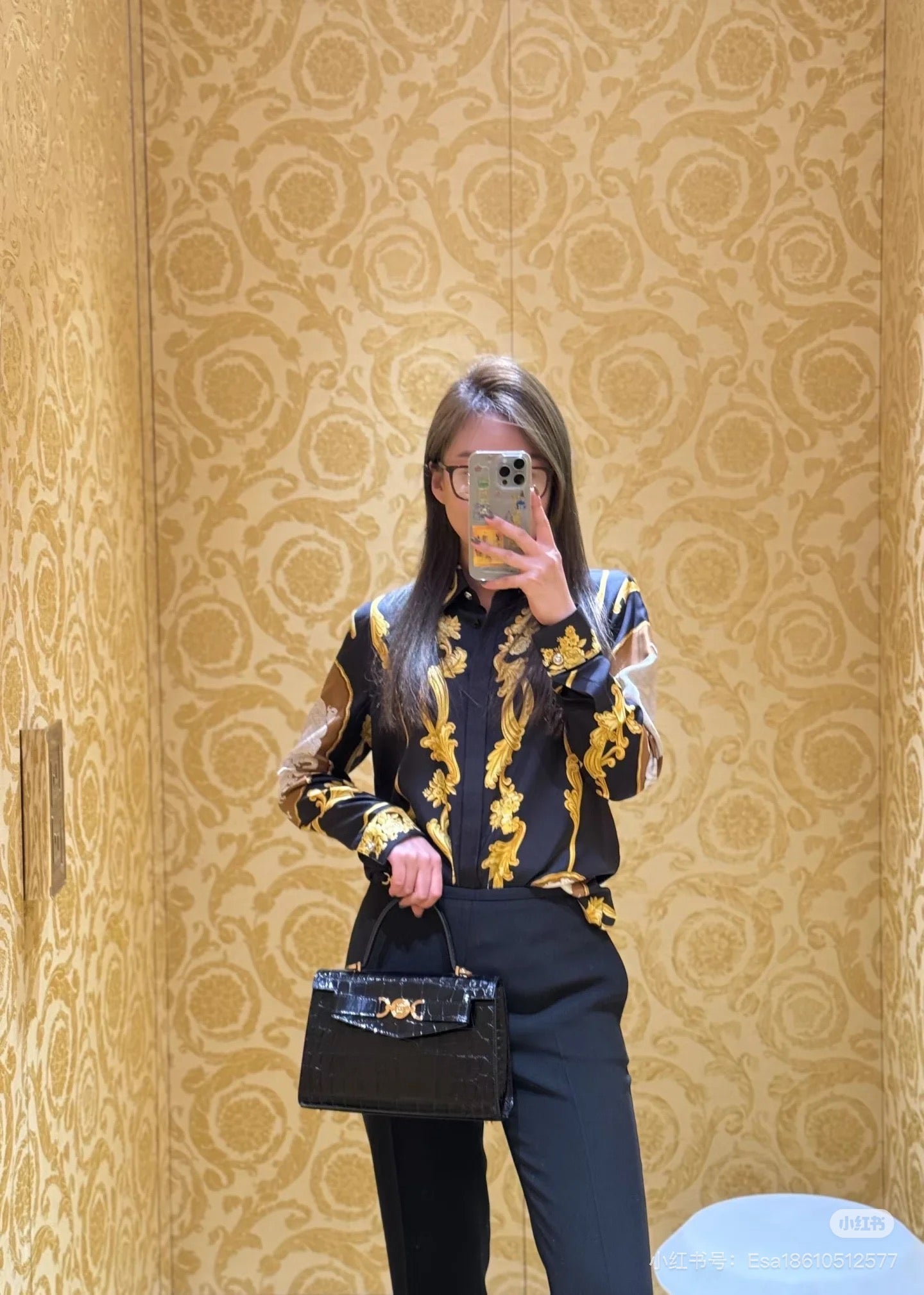 25ss printed silk shirt