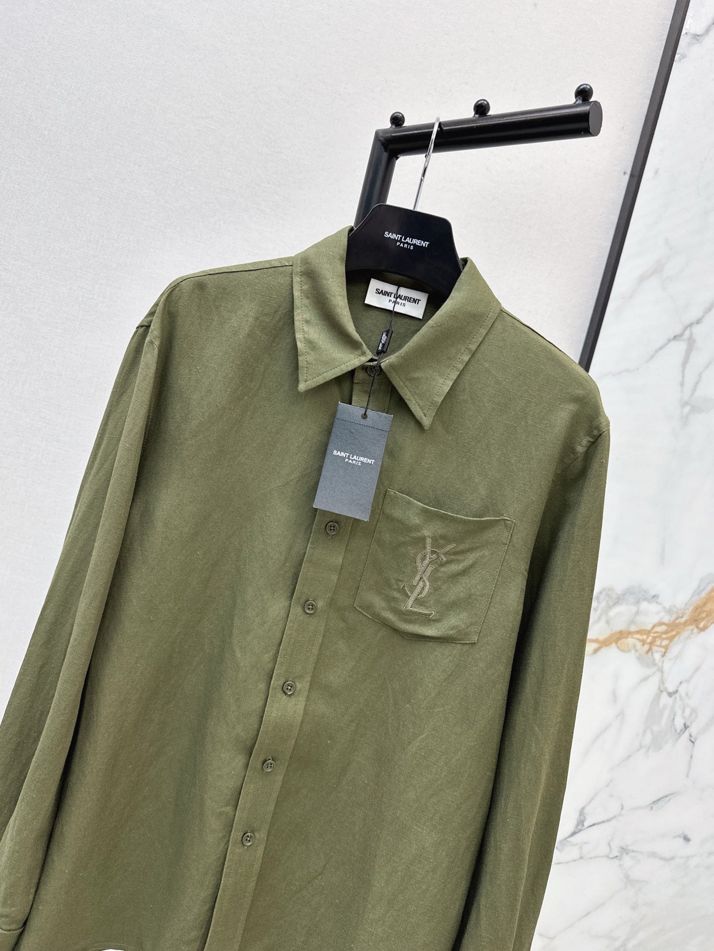 Sa 25ss embroidered linen shirt