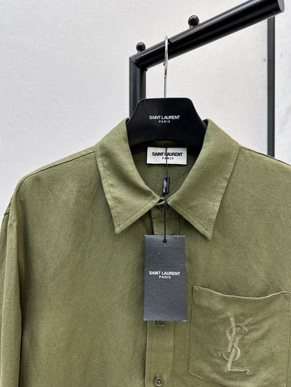 Sa 25ss embroidered linen shirt
