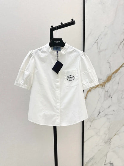 Pocket-Embroidered Solid Color Polo Short Sleeve