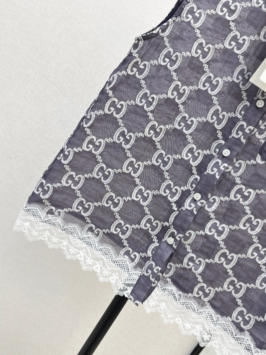 25ss jacquard lace vest
