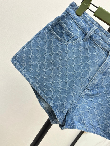 25ss jacquard denim short