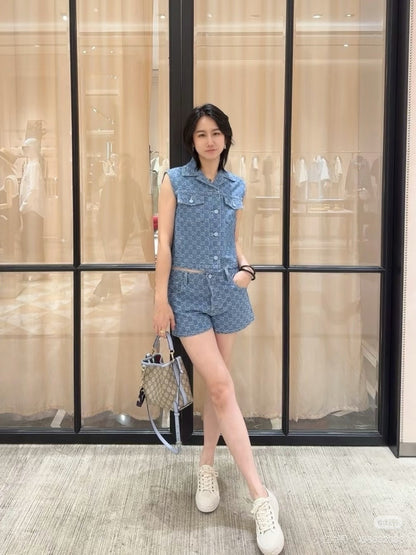 25ss jacquard denim short