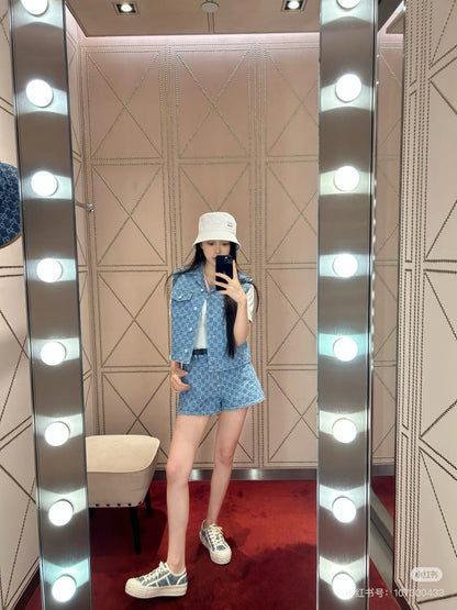 25ss jacquard denim short