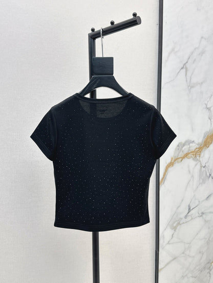 25ss rhinestone t-shirt