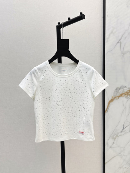 25ss rhinestone t-shirt