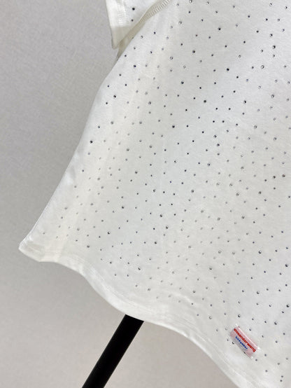 25ss rhinestone t-shirt