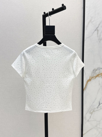 25ss rhinestone t-shirt