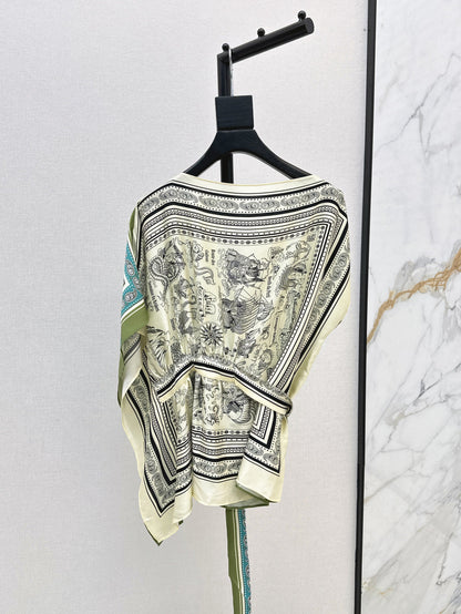 25ss silk cape top