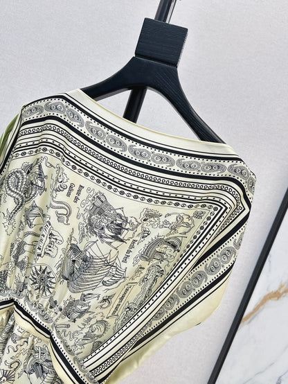 25ss silk cape top