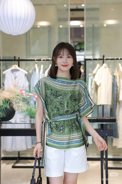 25ss silk cape top
