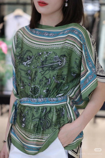 25ss silk cape top