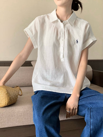 25ss Linen polo shirt