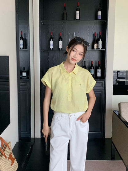 25ss Linen polo shirt